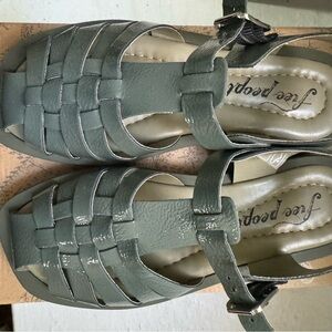 Free People Green Strappy Sandals